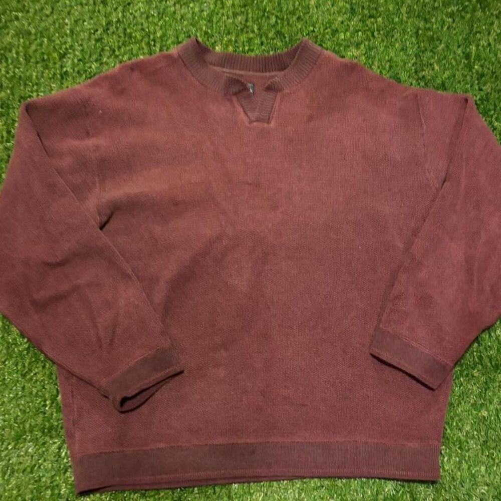 Tommy-bahama Men's Burgundy and Brown Sweatshirt